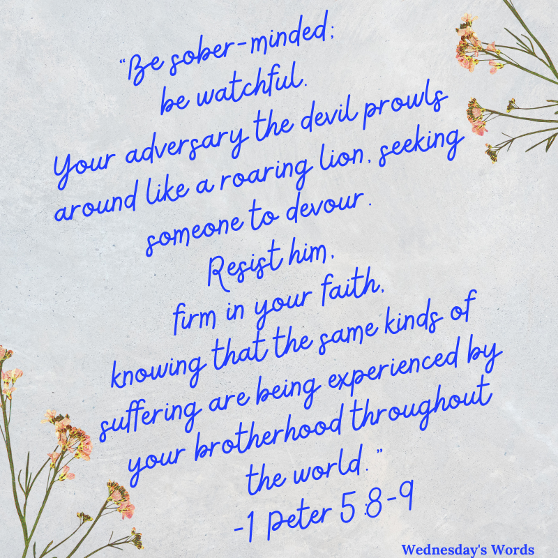 Wednesday’s Words, 1 Peter 5:8-9
